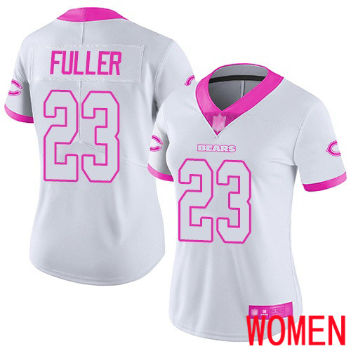 Chicago Bears Limited White Pink Women Kyle Fuller Jersey NFL Football #23 Rush Fashion->chicago bears->NFL Jersey